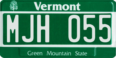 VT license plate MJH055