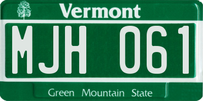 VT license plate MJH061