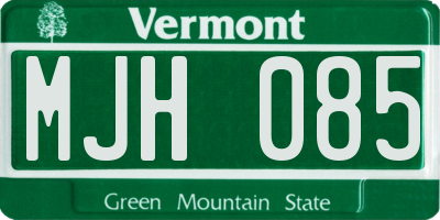 VT license plate MJH085