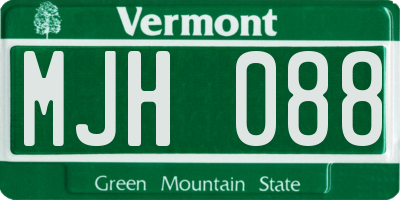 VT license plate MJH088