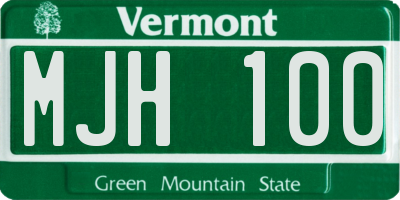 VT license plate MJH100