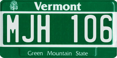VT license plate MJH106