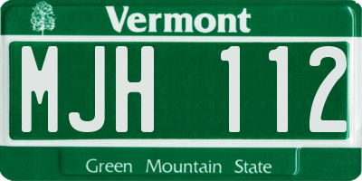 VT license plate MJH112