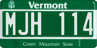 VT license plate MJH114