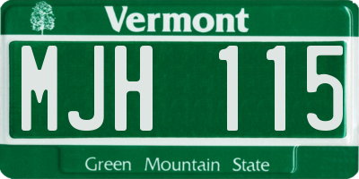 VT license plate MJH115