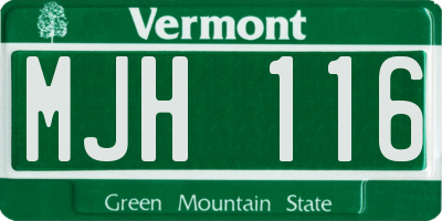 VT license plate MJH116