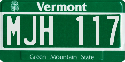 VT license plate MJH117