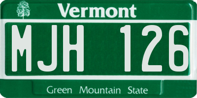 VT license plate MJH126