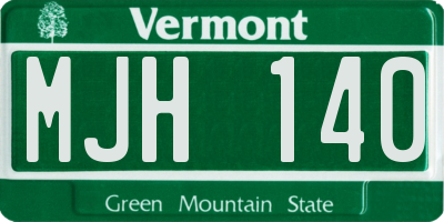VT license plate MJH140