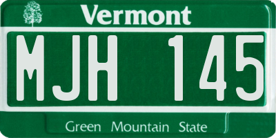 VT license plate MJH145