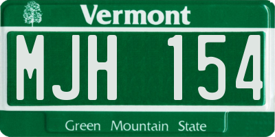 VT license plate MJH154