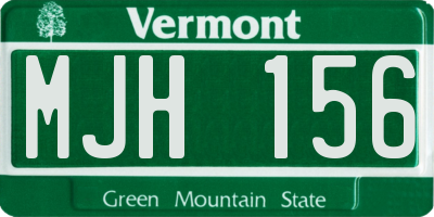 VT license plate MJH156