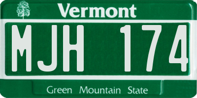 VT license plate MJH174