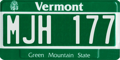 VT license plate MJH177