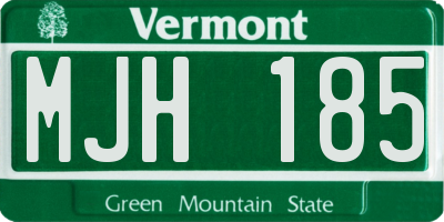 VT license plate MJH185