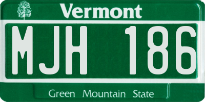 VT license plate MJH186