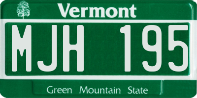 VT license plate MJH195
