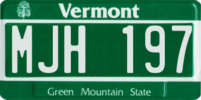 VT license plate MJH197