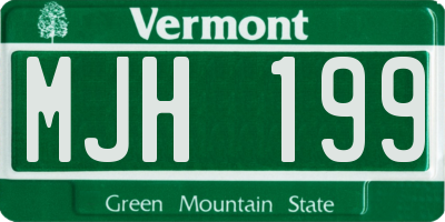 VT license plate MJH199