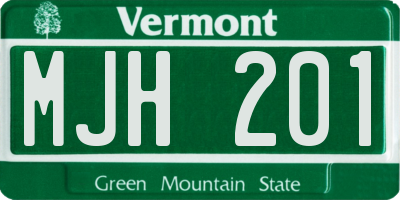 VT license plate MJH201