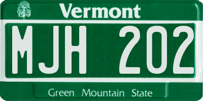 VT license plate MJH202