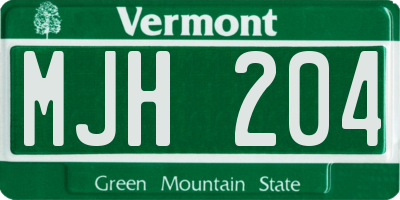 VT license plate MJH204