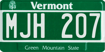 VT license plate MJH207