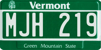 VT license plate MJH219
