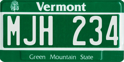 VT license plate MJH234