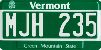 VT license plate MJH235