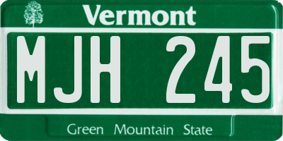 VT license plate MJH245