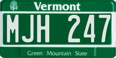 VT license plate MJH247