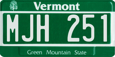 VT license plate MJH251