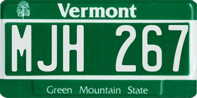 VT license plate MJH267