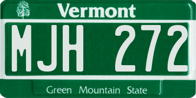 VT license plate MJH272