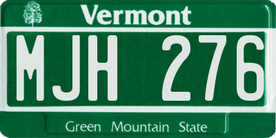 VT license plate MJH276