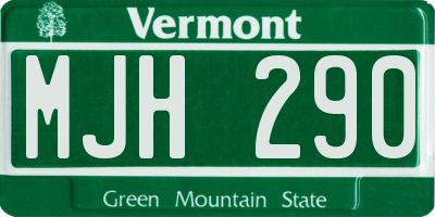 VT license plate MJH290