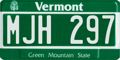 VT license plate MJH297