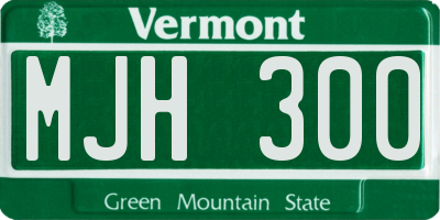 VT license plate MJH300