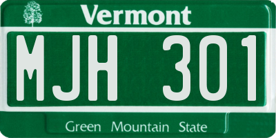 VT license plate MJH301