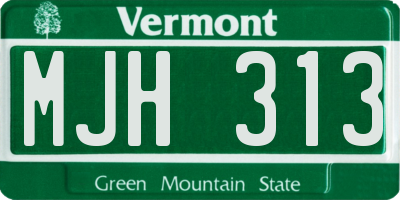 VT license plate MJH313