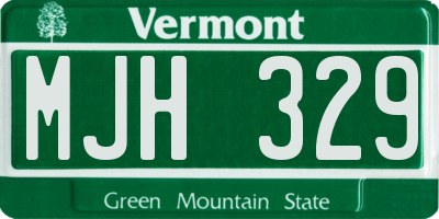 VT license plate MJH329