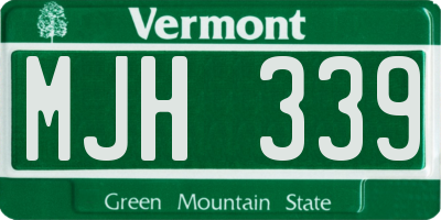 VT license plate MJH339