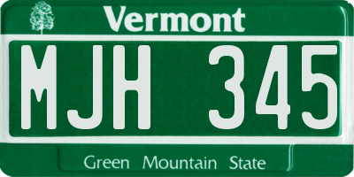 VT license plate MJH345