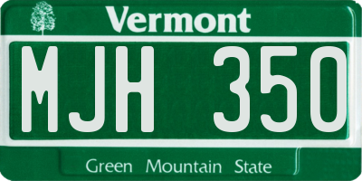 VT license plate MJH350