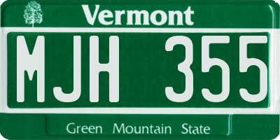 VT license plate MJH355
