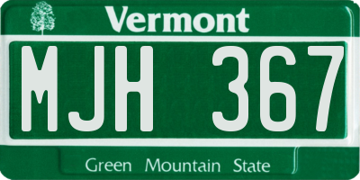 VT license plate MJH367