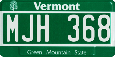 VT license plate MJH368