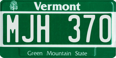 VT license plate MJH370