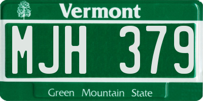 VT license plate MJH379